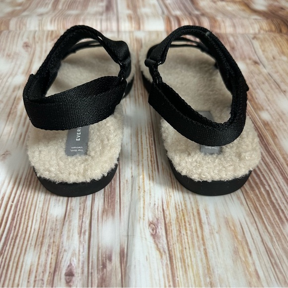 Everlane Black The ReNew Teddy Sherpa Lined Sport Sandal Size 7 - Picture 9 of 16